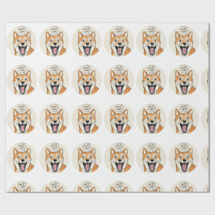 Geschokte Shiba Inu "OH MIJN GOD" - Verrassingsmem Cadeaupapier