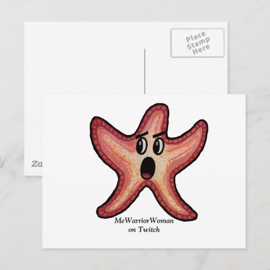 Geschokte zeesterren, MeWarriorVrouw op Twitch Briefkaart (Voorkant / Achterkant)