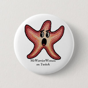 Geschokte zeesterren, MeWarriorVrouw op Twitch Ronde Button 5,7 Cm