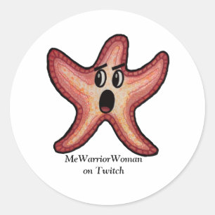 Geschokte zeesterren, MeWarriorVrouw op Twitch Ronde Sticker