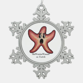 Geschokte zeesterren, MeWarriorVrouw op Twitch Tin Sneeuwvlok Ornament