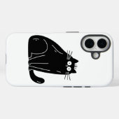 Geschokte Zwarte Kat Met Grote Ogen Case-Mate iPhone Case (Achterkant (horizontaal))