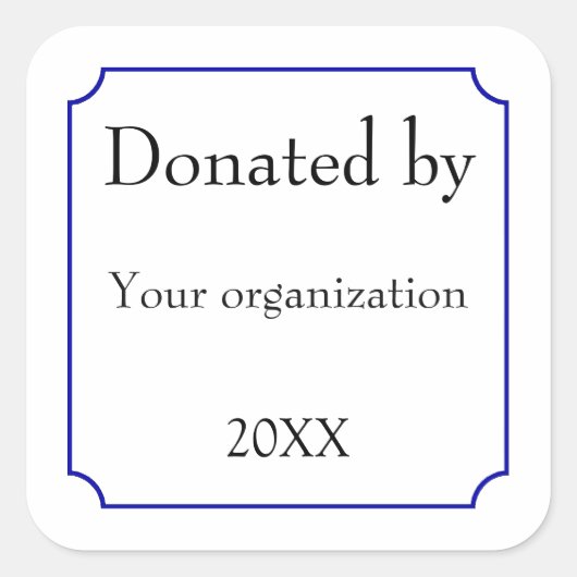 Geschonken door sjabloon vierkante sticker (Voorkant)