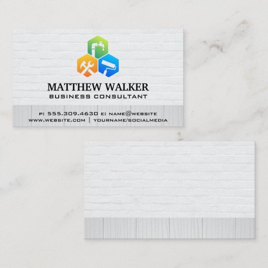 geschoold arbeider | Bouwdiensten Visitekaartje (Voorkant / Achterkant)