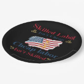 Geschoolde arbeid is geen goedkope Amerikaanse vla Papieren Bordje (Gekanteld)