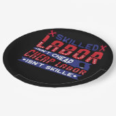 Geschoolde arbeid is geen goedkope arbeid is geen  papieren bordje (Gekanteld)