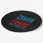 Geschoolde arbeid is geen goedkope arbeid is geen  papieren bordje (Gekanteld)