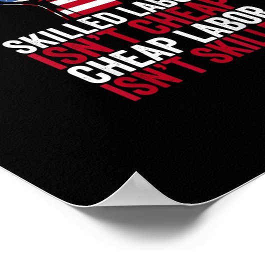 Geschoolde arbeid is geen goedkope arbeidsdag poster (Hoek)