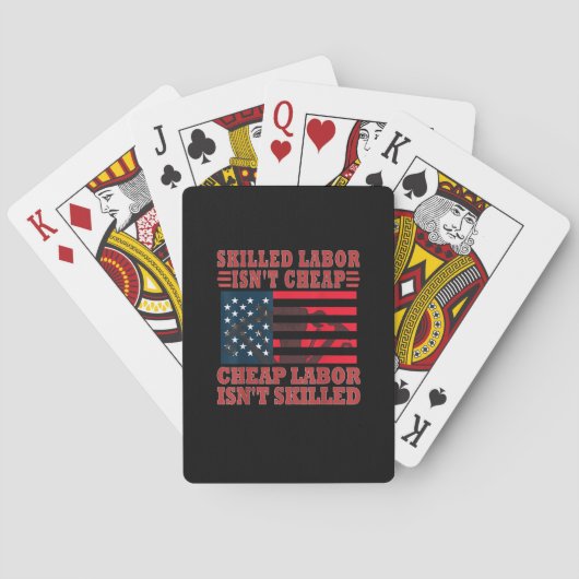 Geschoolde arbeid is geen goedkope grappige arbeid pokerkaarten (Achterkant)