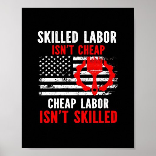 Geschoolde arbeid is geen goedkope klassieke meme poster (Voorkant)
