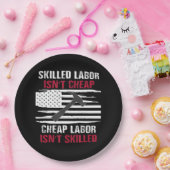 Geschoolde arbeid is niet goedkoop Amerikaanse vla Papieren Bordje (Feest)