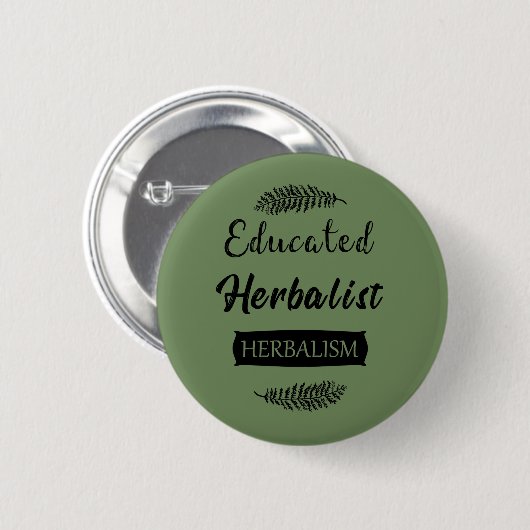 Geschoolde kruidenkenner ronde button 5,7 cm (Voorkant /achterkant)