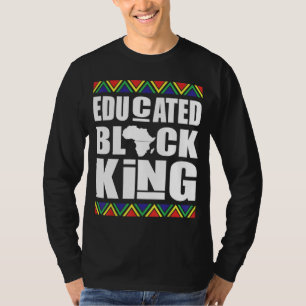 Geschoolde zwarte koning Zwarte geschiedenis maand T-shirt