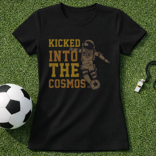 Geschopt in de Kosmische Ruimte Voetbal Quote T-shirt