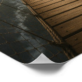 Geschorste brug over Canyon, rivier en bergen Poster (Hoek)