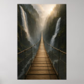 Geschorste brug over Canyon, rivier en bergen Poster (Voorkant)