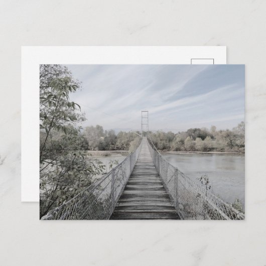 Geschorste brug over de rivier briefkaart (Voorkant / Achterkant)