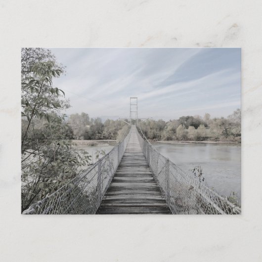 Geschorste brug over de rivier feestdagenkaart (Voorkant)