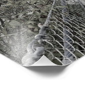 Geschorste brug over de rivier foto afdruk (Hoek)