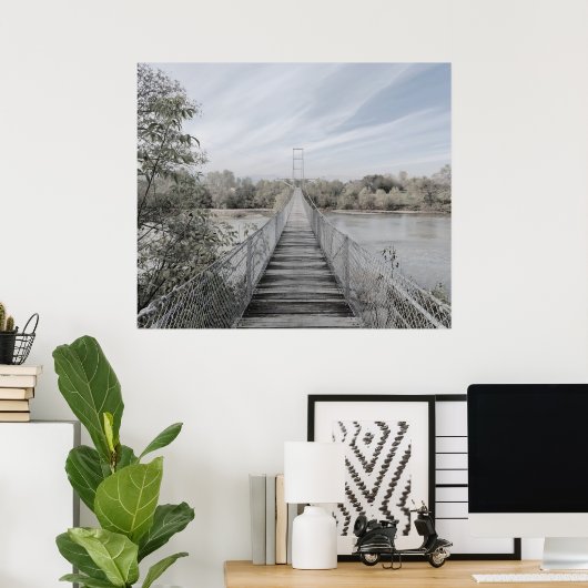 Geschorste brug over de rivier poster (Thuiskantoor)