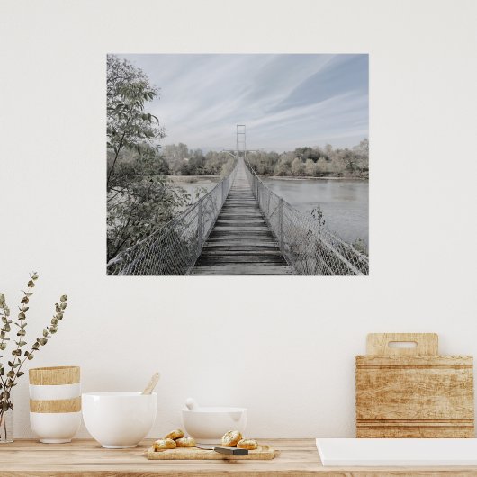 Geschorste brug over de rivier poster (Keuken)