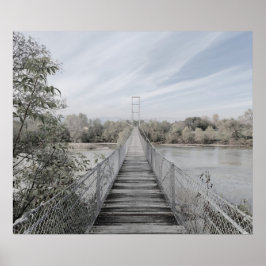 Geschorste brug over de rivier poster