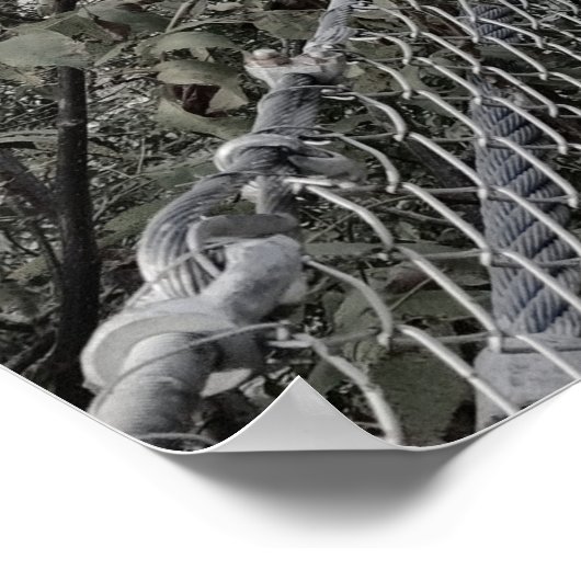 Geschorste brug over de rivier poster (Hoek)