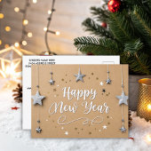 Geschorste sterren Gelukkig Nieuwjaar Chic Modern Briefkaart