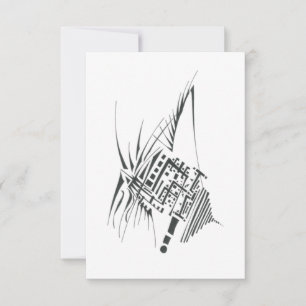 Geschorste Zwarte Witte Abstracte Stam Tattookunst Bedankkaart