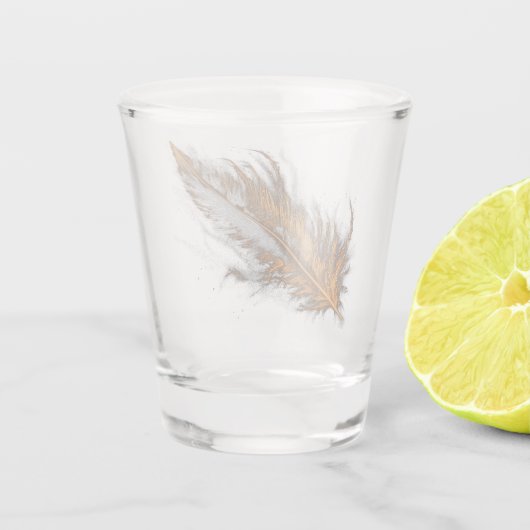Geschoten glas - Golden Feather (Achterkant)