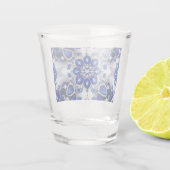 Geschoten glas met blauw-witte kleuren (Achterkant)