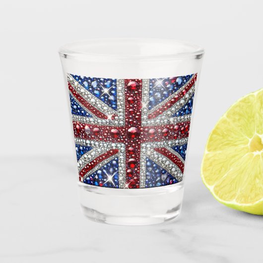 Geschoten glas met Britse kleuren (Voorkant)