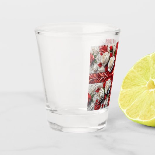 Geschoten glas met Engelse Rozen Vlag (Links)