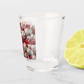 Geschoten glas met Engelse Rozen Vlag (Rechts)