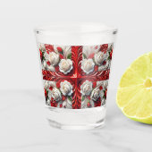 Geschoten glas met Engelse Rozen Vlag (Voorkant)