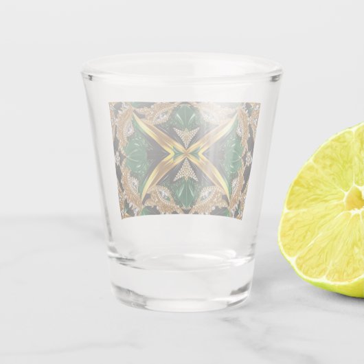 Geschoten glas met Jamaica kleuren (Achterkant)