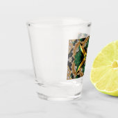 Geschoten glas met Jamaica kleuren (Links)