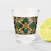 Geschoten glas met Jamaica kleuren (Voorkant)