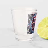 Geschoten glas met Noorse kleuren (Links)