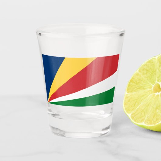 Geschoten glas met Seychellen kleuren (Voorkant)