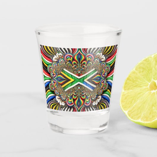 Geschoten glas met Zuid-Afrikaanse kleuren (Voorkant)