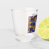 Geschoten glas met Zweedse kleuren (Links)