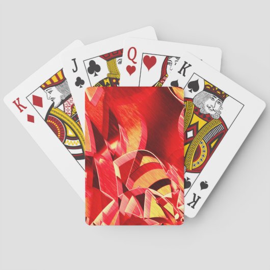 Geschraapte rode linten die beweging simuleren pokerkaarten (Achterkant)