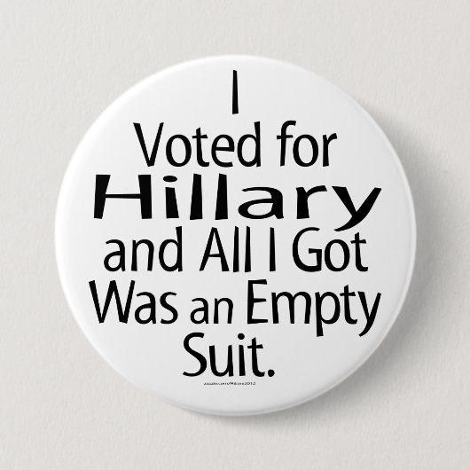 Geschrapte Hillary Supporter Ronde Button 7,6 Cm (Voorkant)