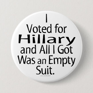 Geschrapte Hillary Supporter Ronde Button 7,6 Cm