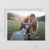 Geschreven Bedankt bruiloft Dank u Briefkaart (Voorkant / Achterkant)