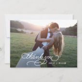 Geschreven Bedankt bruiloft Dank u fotokaart (Voorkant)