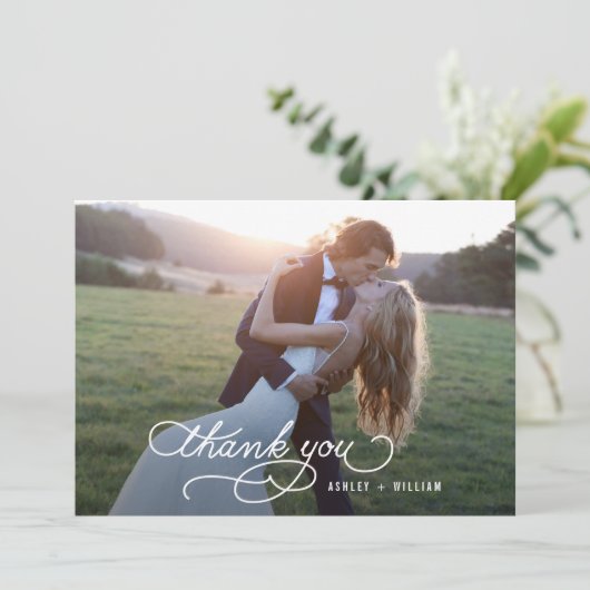 Geschreven Bedankt bruiloft Dank u fotokaart