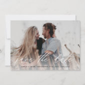 Geschreven Bewaar de datum fotokaart wit Save The Date (Voorkant)