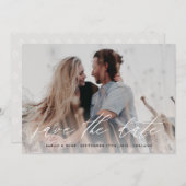Geschreven Bewaar de datum fotokaart wit Save The Date (Voorkant / Achterkant)